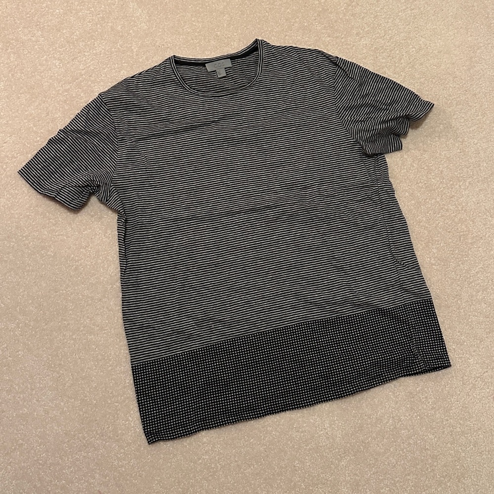 COS 100% Cotton checkered printed T-shirt size M